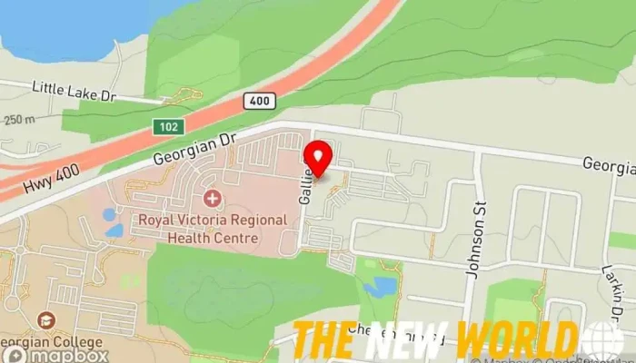 map of Barrie Digestive Clinic Nutritionist, Holistic medicine practitioner, Reflexologist in Barrie