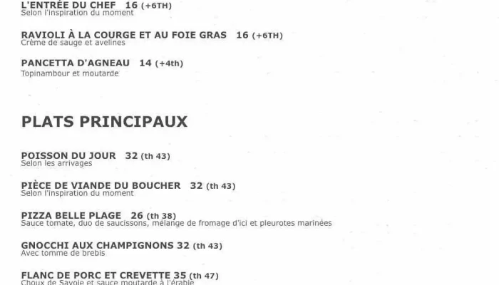 Bistro De Lestran Menu - Baie-saint-paul
