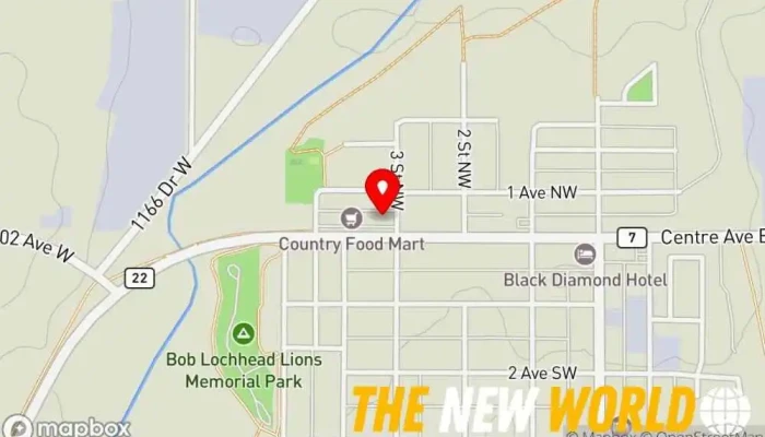 map of Black Diamond Post Office Post office in Diamond Valley