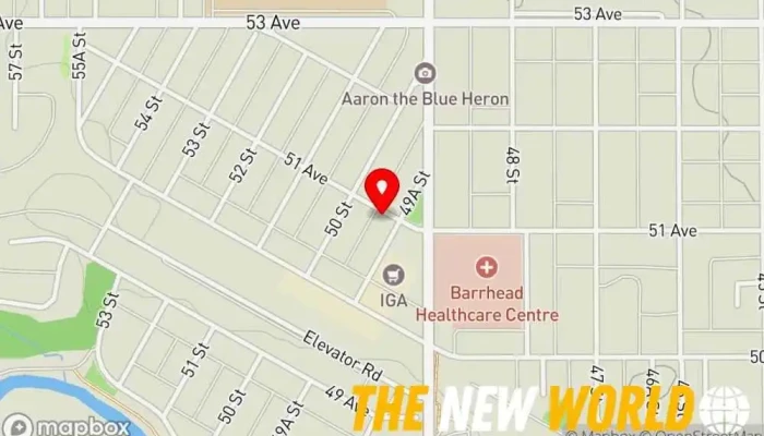 map of Blue Heron Support Services  in Barrhead