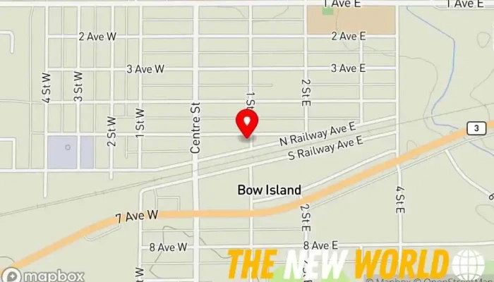 map of County of 40 Mile Food Bank Food bank in Bow Island