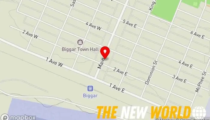 map of D&E Transport Inc. Biggar, SK. Trucking company in Biggar