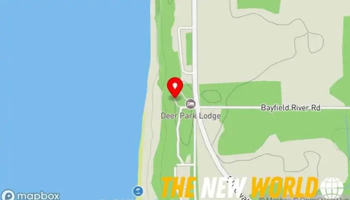 map of Deer Park Lodge Cottage rental, Swimming lake, Swimming pool in Bayfield