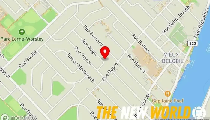map of Dicaire Maître Constructeur | Réparation et réfection de toiture, ventilation d'entretoit Roofing contractor, Construction company, Contractor, Deck builder, Gutter cleaning service, Home builder, Railing contractor, Sunroom contractor in Beloeil