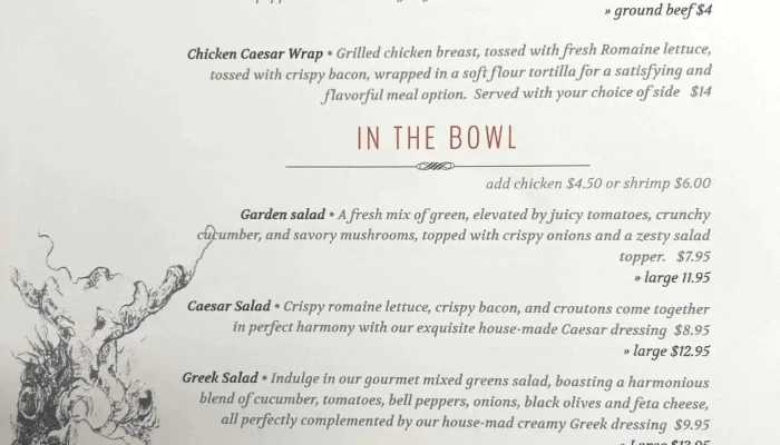 Eagles Nest Restaurant -  Menu - Bancroft