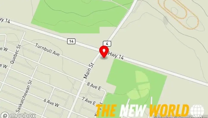 map of Esso Gas station in Biggar