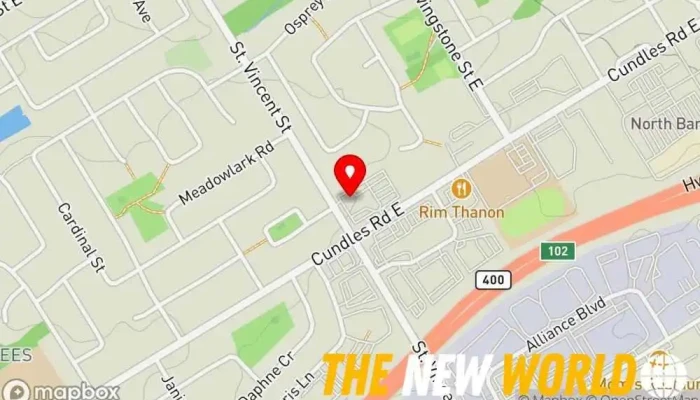 map of HGR GRAHAM PARTNERS LLP - Barrie Law firm in Barrie