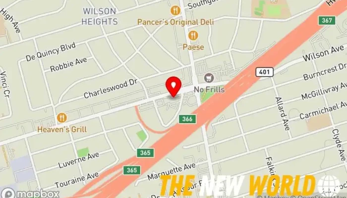 map of Inclusive Canadian Immigration Consultancy LTD Immigration & naturalization service, Foreign trade consultant in North York