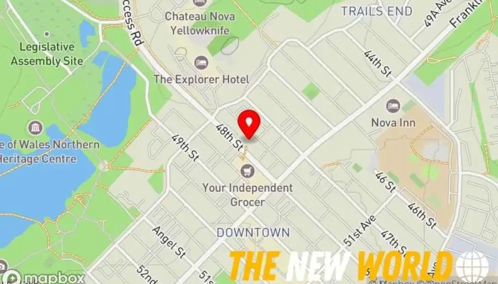 map of Legal Aid Services of the NWT Public defender's office in Yellowknife