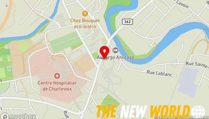 map of L'Orange Bistro Restaurant in Baie-Saint-Paul