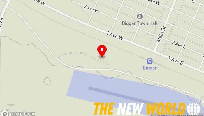 map of Rack Petroleum Ltd. Biggar Fertilizer Terminal Agricultural service in Biggar
