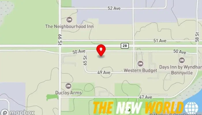 map of Thinkwerx Creative Co. Promotional products supplier, Embroidery service, Screen printing shop, Sign shop in Bonnyville