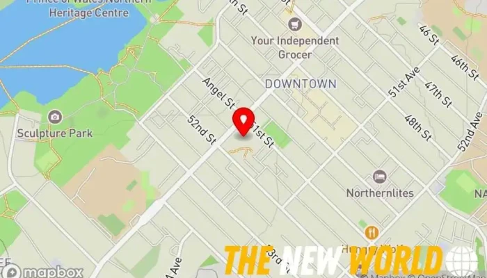 map of Yellowknife Service Canada Centre Federal government office in Yellowknife